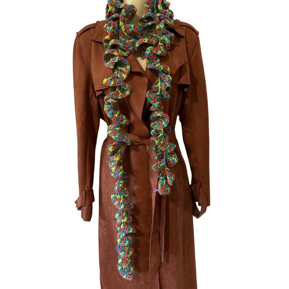 Handmade Colorful Extra Long 94" Curly Scarf - Picture 2 of 4